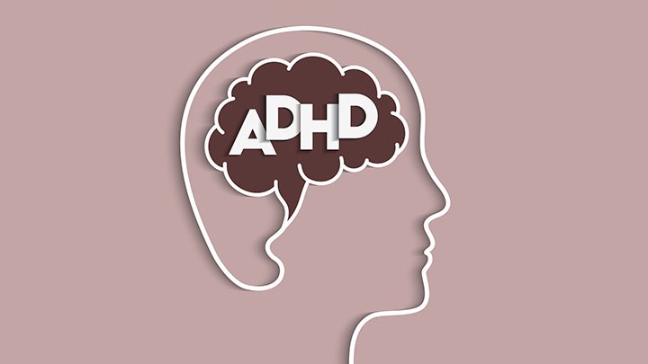A head and the text ADHD.