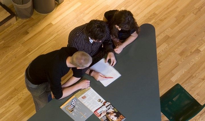A group of students studying together.