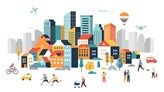 Illustration av en stad.
