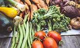  Various vegetables on a table. 