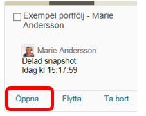 Öppna delad portfölj