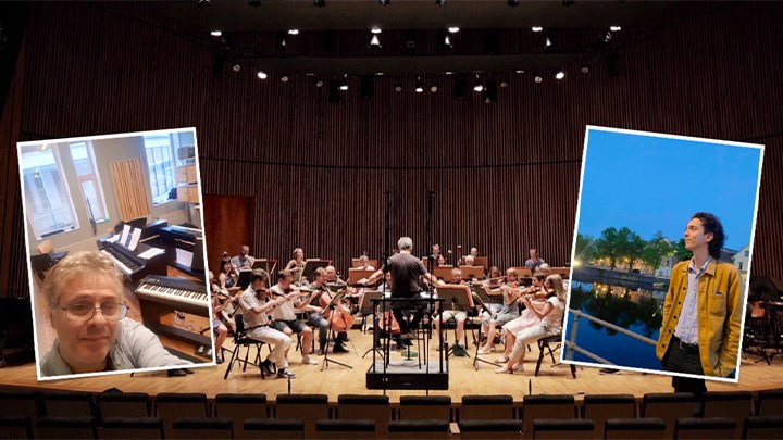 Kompositionsstudenter på Musikhögskolan spelar tillsammans med Svenska kammarorksertern