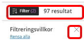 Skärmbild -filtrera resultat