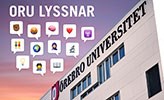 Illustration oru lyssnar. Örebro universitet med emojis.