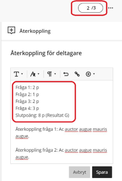 Skärmbild- skriv in resultat flera bedömare