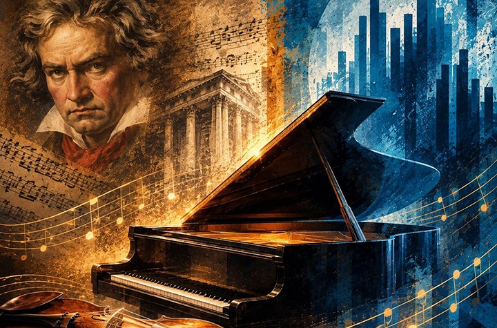 Bild på Beethoven, piano och violin