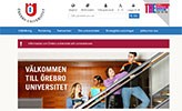 Skärmklipp av Örebro universitets webbplats.