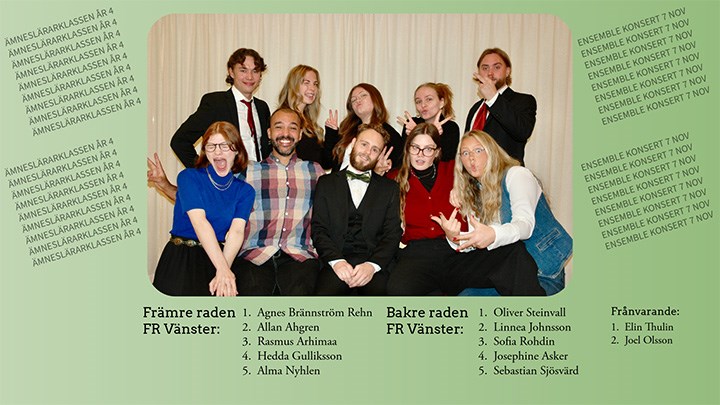 Klassfoto med studenter i ämneslärarprogrammet årskurs 4