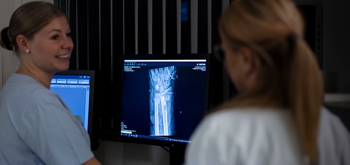 Röntgenbild från övning på Röntgensjuksköterskeprogrammet vid Örebro universitet