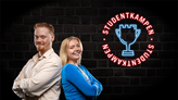 Jacob Ström och Isabelle Hyltse har skapat podcasten Studentkampen. 