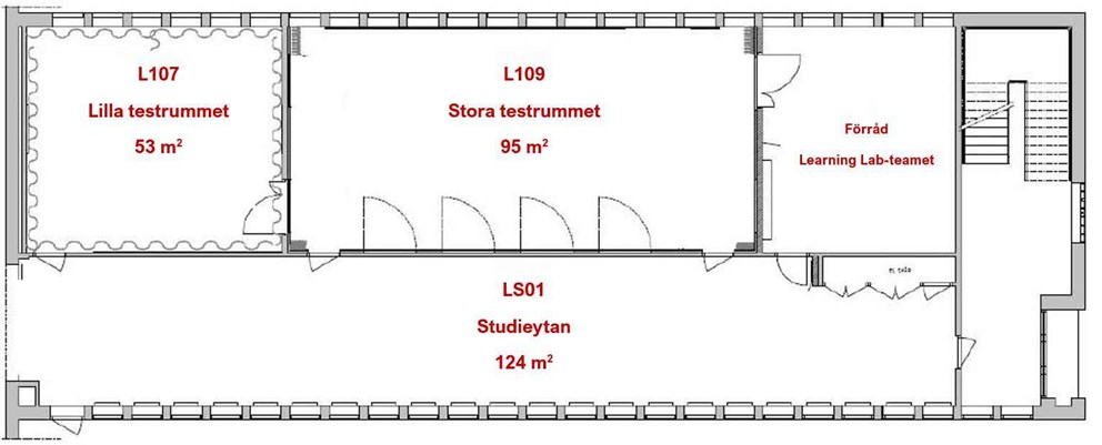 Planritning över Learning Lab.