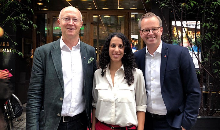 Johan Schnürer, Amy Loutfi and Mikael Damberg.