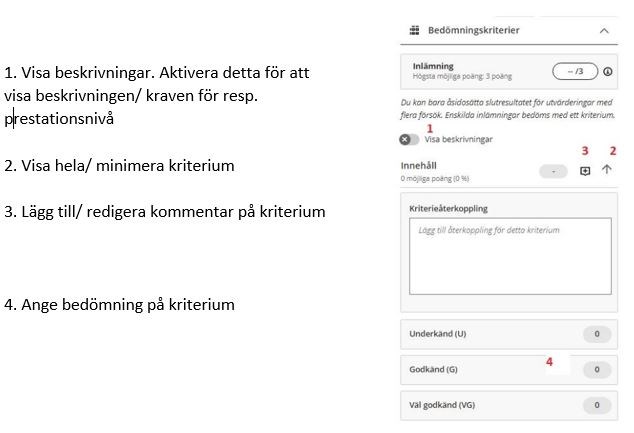 Skärmbild - översikt kriterium