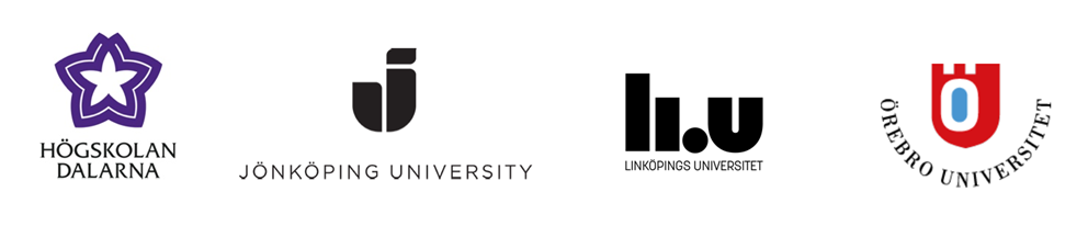 Loggor för Högskolan Dalarna, Jönköping University, Linköpings universitet och Örebro universitet