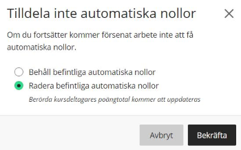 skärmbild bekräftelse borttag av nollor