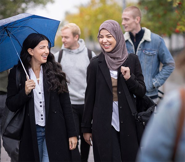 Students on campus.