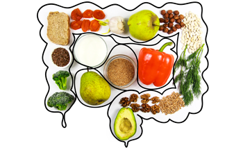 Bild på grönsaker i en tarm