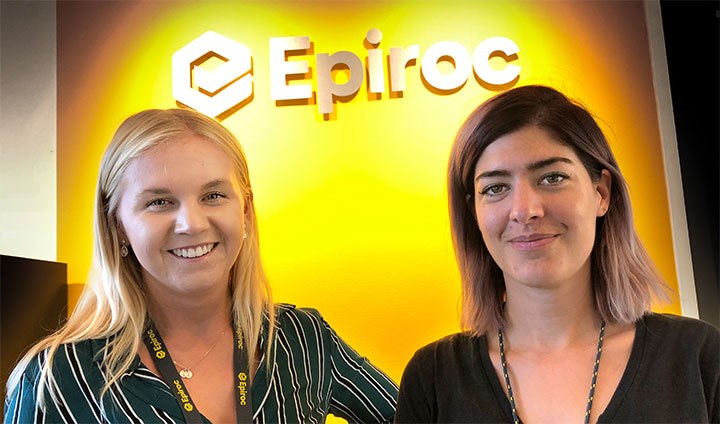Student Sara Borg and her supervisor Nadine Krips at the multi-national company Epiroc.