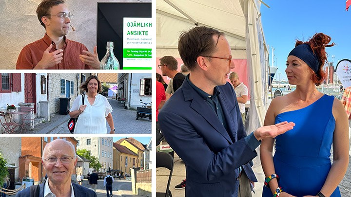 Ett montage av portättbilder på personer på Örebro universitet som har varit med i Almedalen 2023.