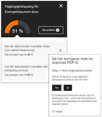 Skärmbild info tillgänglighetspoäng