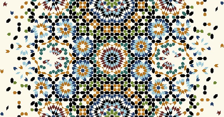 Geometriskt mönster i jordnära färger