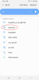 Select wifi and connect to Eduroam