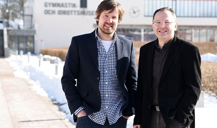 Andreas Nilsson och Fawzi Kadi på campus