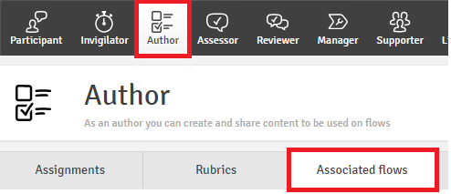 Choose Auther,  Associated Flows.