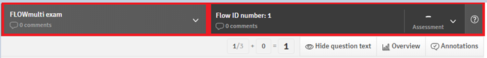 Left tab is used to navigate between student exams, right tab is used set a grade manually and register all grades 