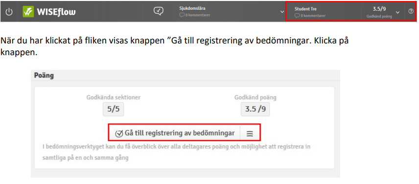 Registrera din bedömning