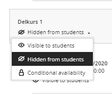 Screendump, New learning module visibility