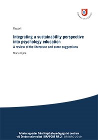 Omslag till rapporten Integrating a sustainability perspective into psychology education. A review of the literature and some suggestions