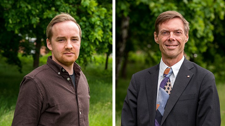 Porträttbilder på Richard Forsgård och Robert Brummer, Örebro universitet.