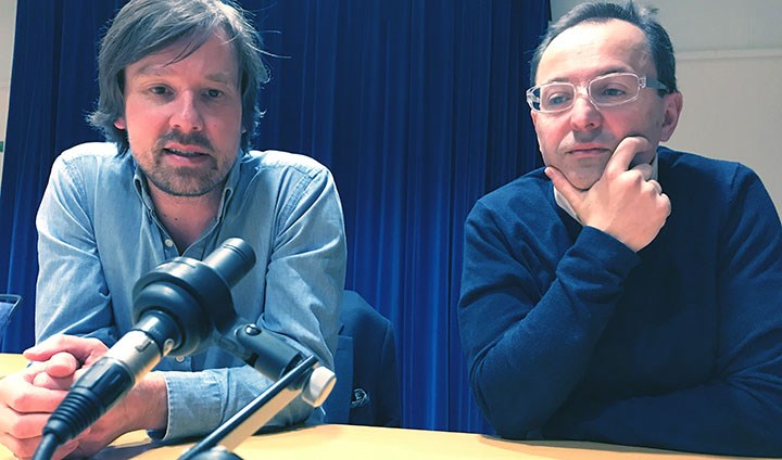 Andreas Nilsson och Fawzi Kadi i studion.