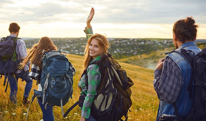 People on a hike.