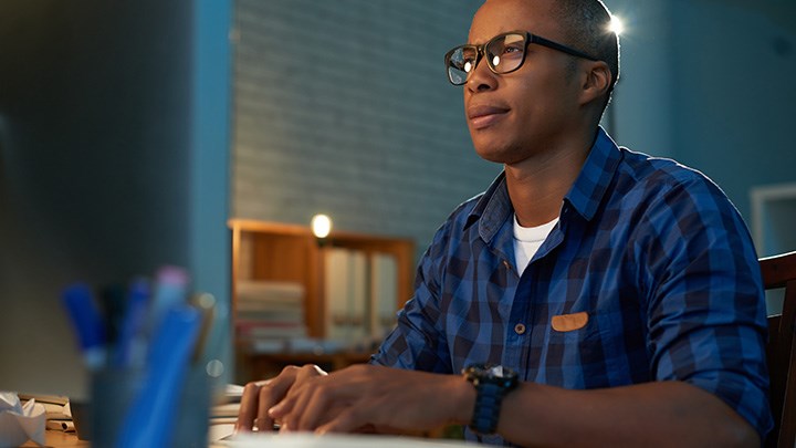 Person in front of a computer