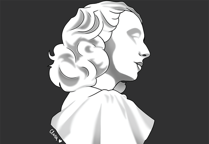 Målning, kvinna i vitt