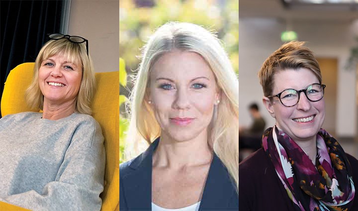 Åsa Allard, Anna Duberg och Katarina Wetter Edman arbetar med att leda årets Social Impact Lab-grupp.