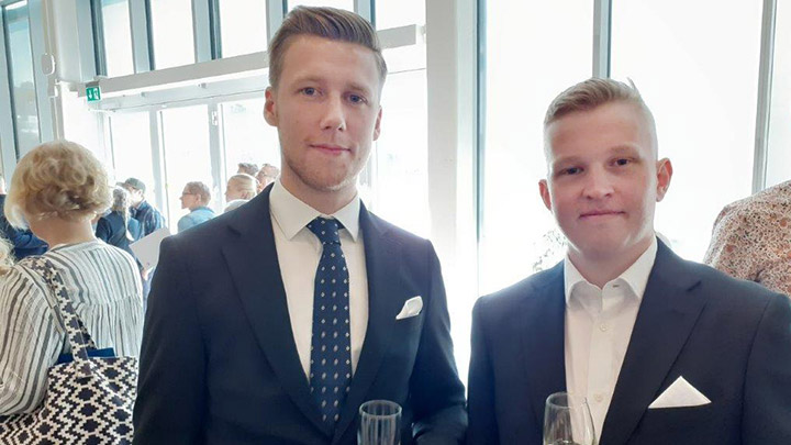 Johan Sanden och Edvin Gau från Samhällsplanerarprogrammet.