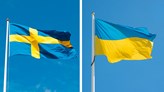 The Swedish and Ukrainian flags
