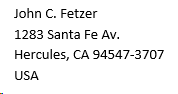 Dr. John Fetzer's adres