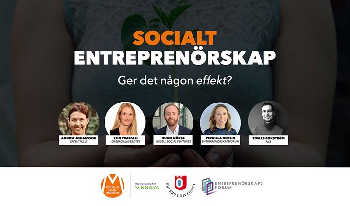 Startbilden med inbjudan till webbinarium om socialt entreprenörskap.