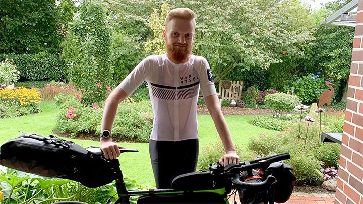 Frederik Kuper with his bike.