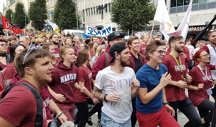 Grupp av studenter vid studentintroduktionen