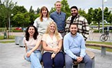 Matilda Eklund, Felix Fridholm, Mehdi Mohamed i bakre raden och Kristina Khajo, Tilda Petersson och Aleksander Berger längst fram .