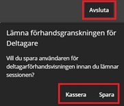 Skärmbild- avsluta studentvy