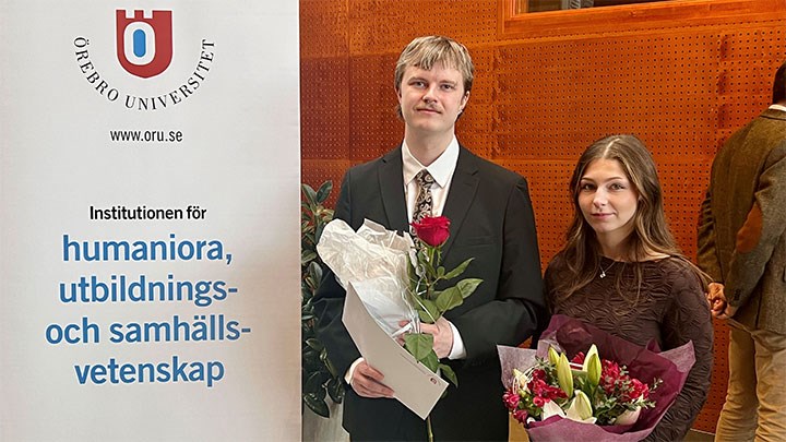 Erik Ahlbäck och Thilda Karlsson har studerat Kandidatprogram i Samhällsanalys vid Örebro universitet.