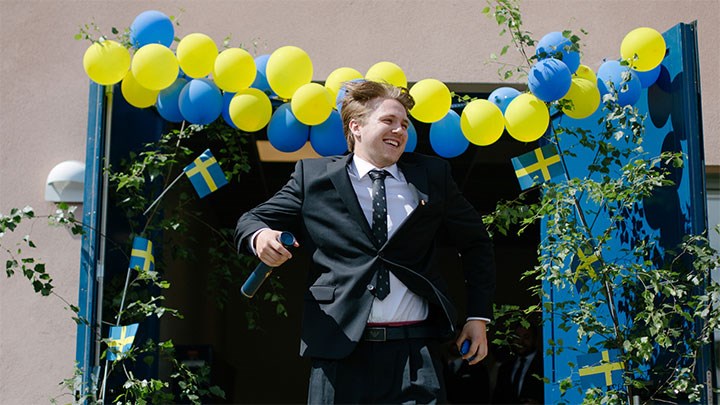 En glad student