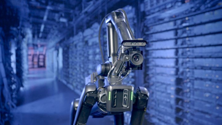 Moon Smart Focus monterat på roboten Spot i samarbete med Sony och Boston Dynamics. Källa: Youtube.