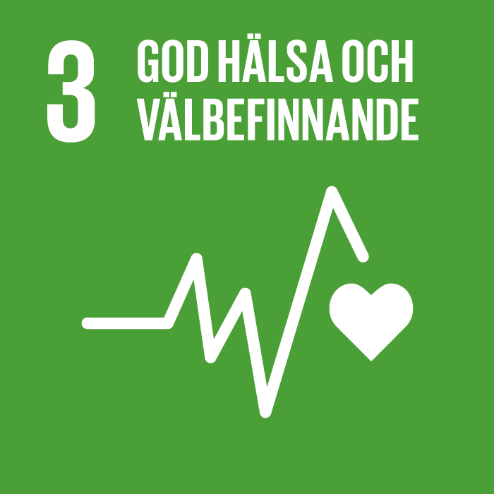 Ikon hållbarhetsmål 3 God hälsa och välbefinnande